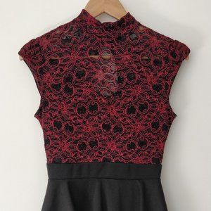 Women's Formal Dress in Red & Black